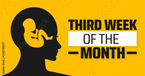 Third Week of the Month background banner or poster design template. observed every year in  April. Holiday concept. Use to any Template, card, poster, placard, template.