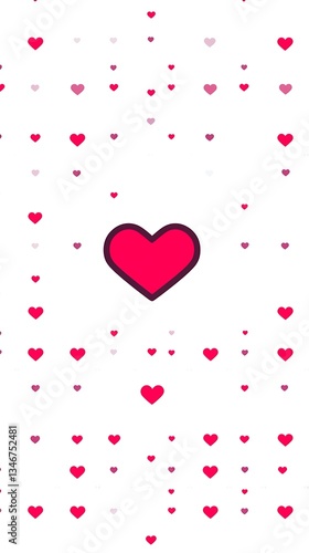 Wallpaper Mural Heart Pattern on White Background. Torontodigital.ca