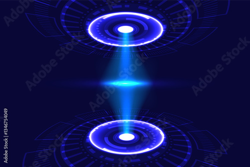 Abstract futuristic technology hologram vision design, innovation future concept background