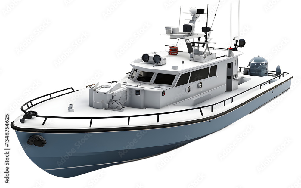 Patrol boat isolated on a empty plain background Patrol boat isolated on a empty plain background