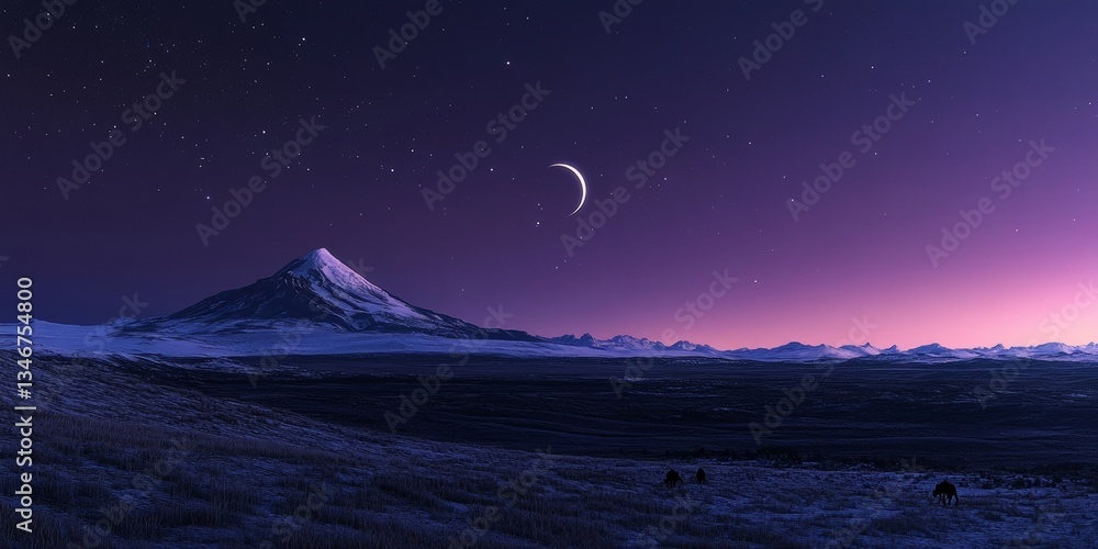 Fototapeta premium winter night landscape