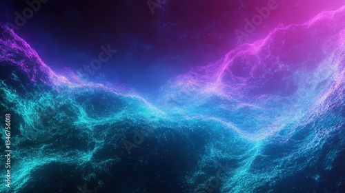 Wallpaper Mural Radiant Nebula with Neon Green and Violet Tones - Futuristic Gradient Background Torontodigital.ca