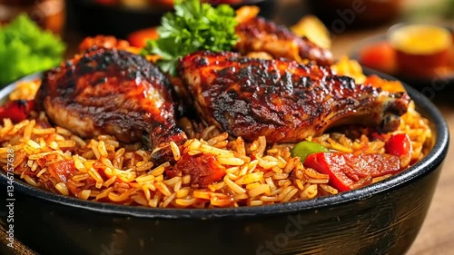 Delicious Jerk Chicken and Rice Dish