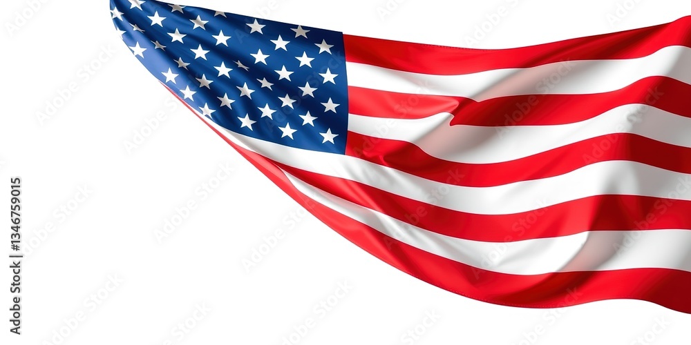 Fototapeta premium American Flag PNG for Design Projects - Blank Left Side