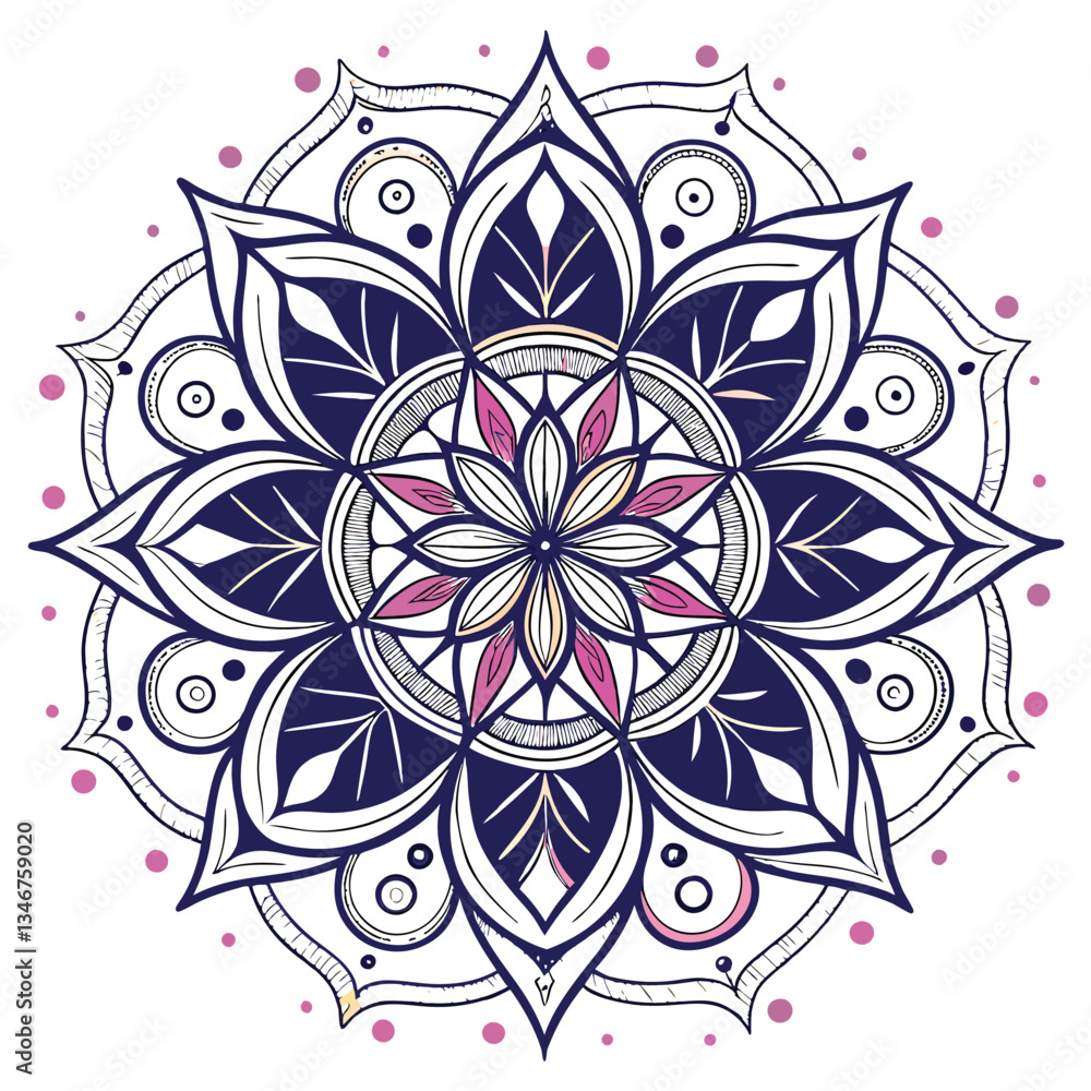 Fototapeta premium Pattern in the form of a mandala. Henna tattoo mandala. Mehndi style. Decorative pattern in oriental style. Coloring book page.