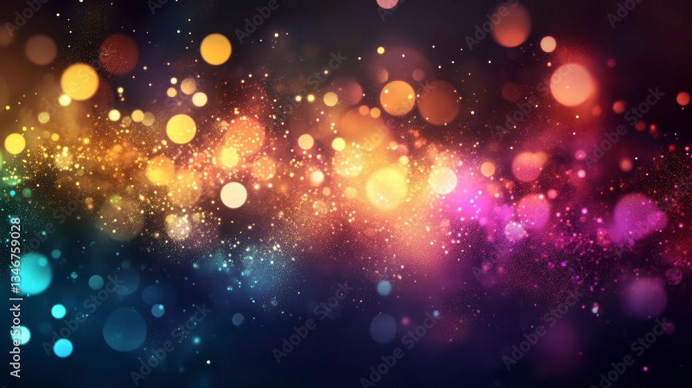 Abstract colorful bokeh background with glowing lights and sparkles. Abstract colorful bokeh background with glowing lights and sparkles.