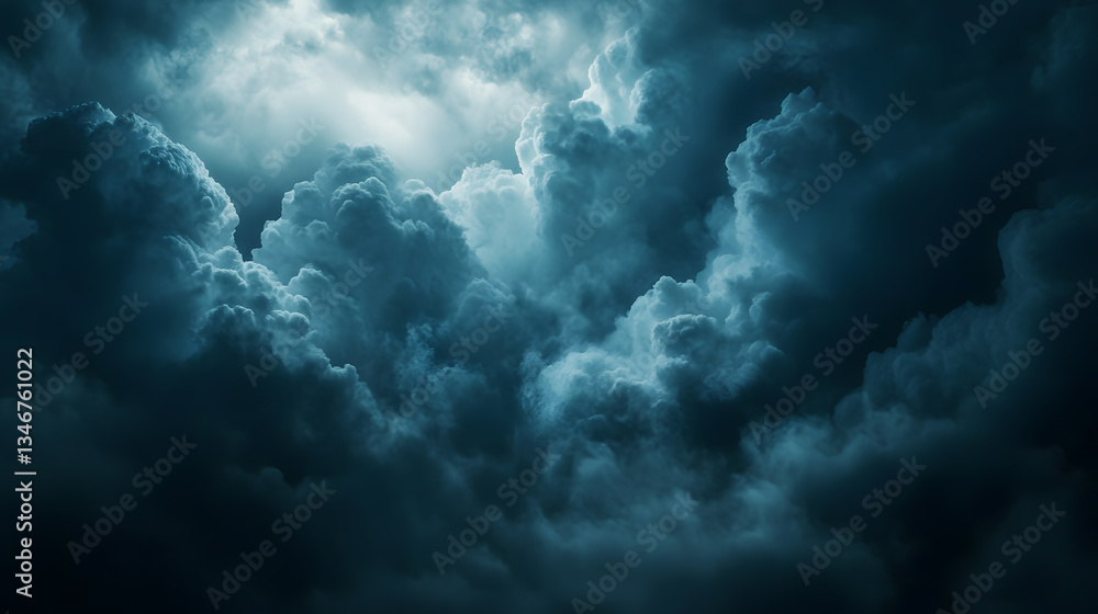 Obraz premium Cinematic dark moody clouds background for wallpaper atmospheric sky scene dramatic lighting stormy environment