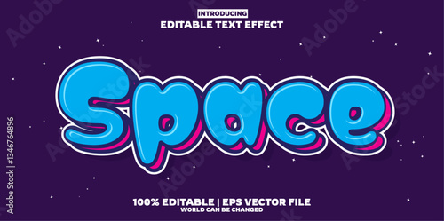 Space new editable text effect in modern trend style