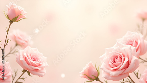 A Delicate Dreamy Background Featuring a Pink Rose