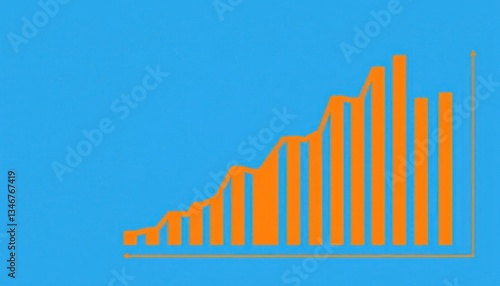 business graph on a red background