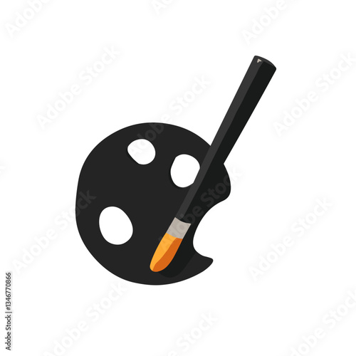 Paintbrush and palette illustration.
