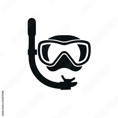  Snorkeling mask and snorkel silhouette.