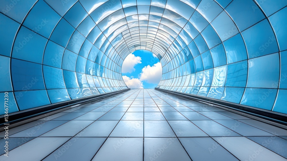 Obraz premium Futuristic tunnel to the sky