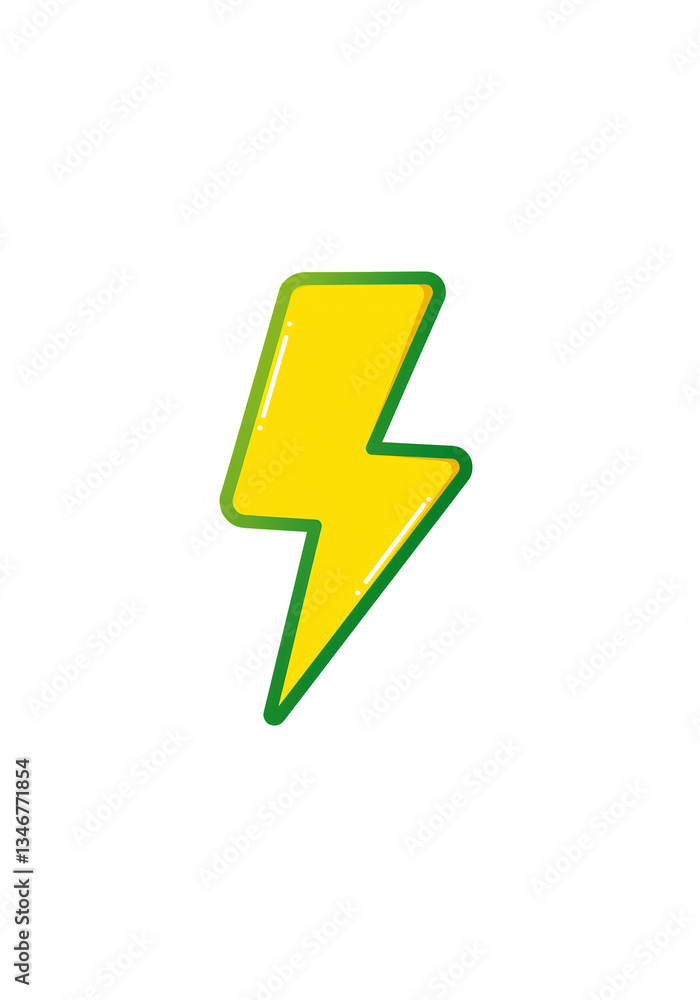 Bright Yellow and Green Lightning Bolt Illustration Bright Yellow and Green Lightning Bolt Illustration