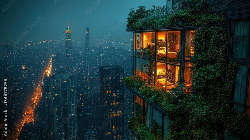 Urban oasis at night Urban oasis at night