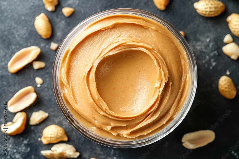 A Bowl Of Smooth Peanut Butter With Nuts Around It A Bowl Of Smooth Peanut Butter With Nuts Around It