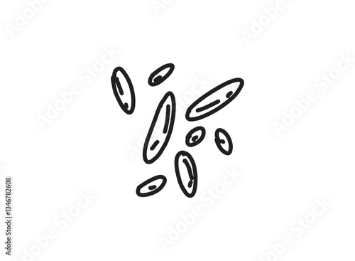 Set of an Bacteria and Virus Illustration