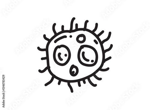 Set of an Bacteria and Virus Illustration