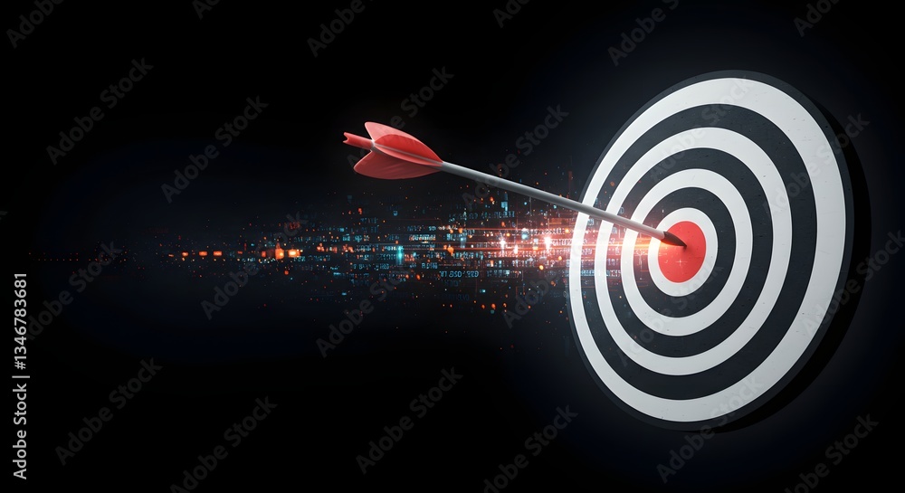 Fototapeta premium Precision Marketing Strike for advantage business strategic sales and marketing target