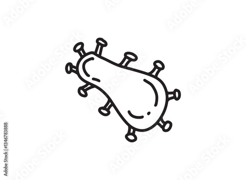 Set of an Bacteria and Virus Illustration