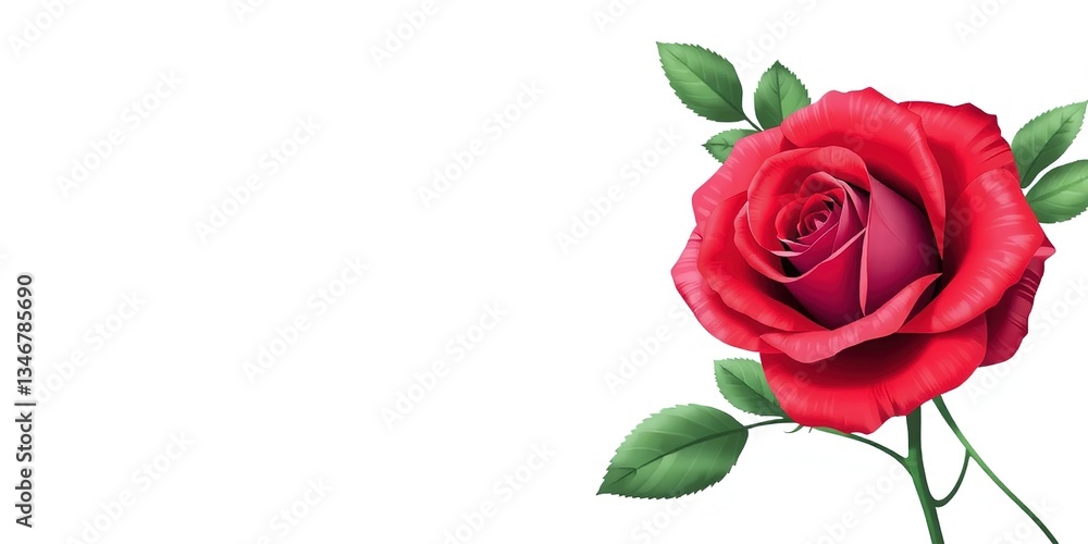 Delicate Rose PNG for Design, Blank Space for Text Delicate Rose PNG for Design, Blank Space for Text