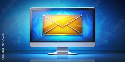 Digital email communication via computer.