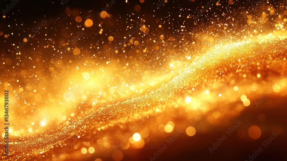 Naklejka premium Golden glitter wave abstract background