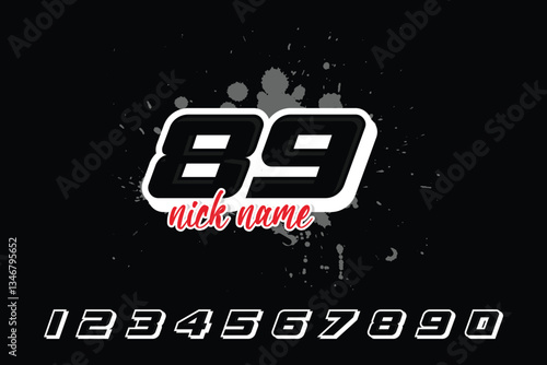 89 Set of racing sport race number Vector EPS 10