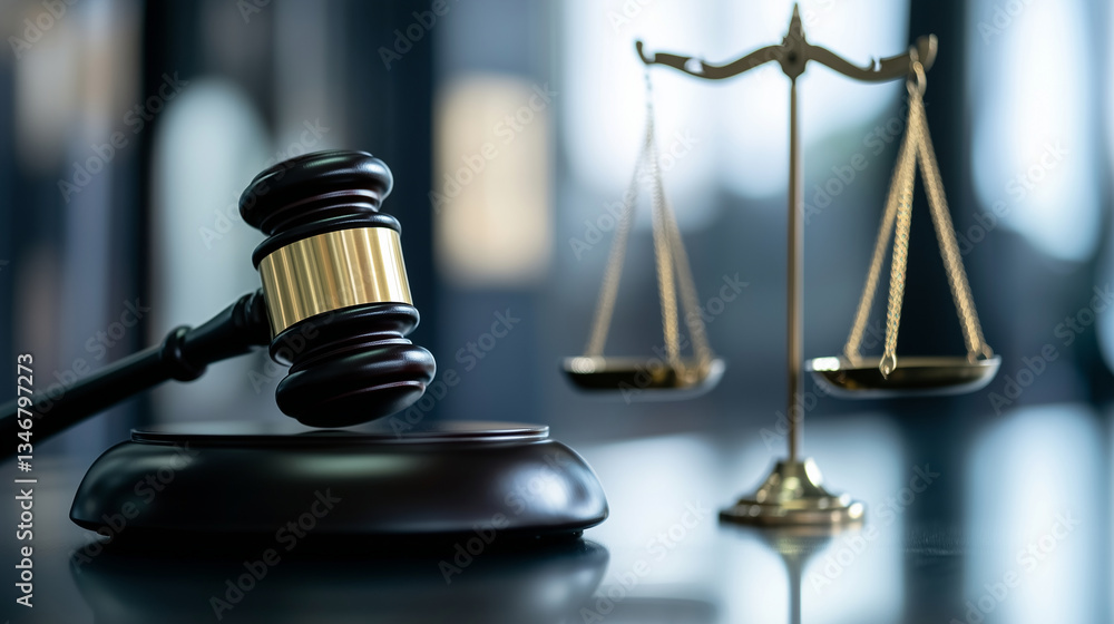 A polished wooden gavel resting on a sleek black base, positioned beside a gleaming golden balance scale, symbolizing the authority of the stock market regulatory board. A polished wooden gavel resting on a sleek black base, positioned beside a gleaming golden balance scale, symbolizing the authority of the stock market regulatory board.