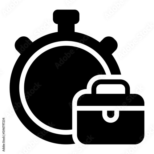 working hours glyph icon