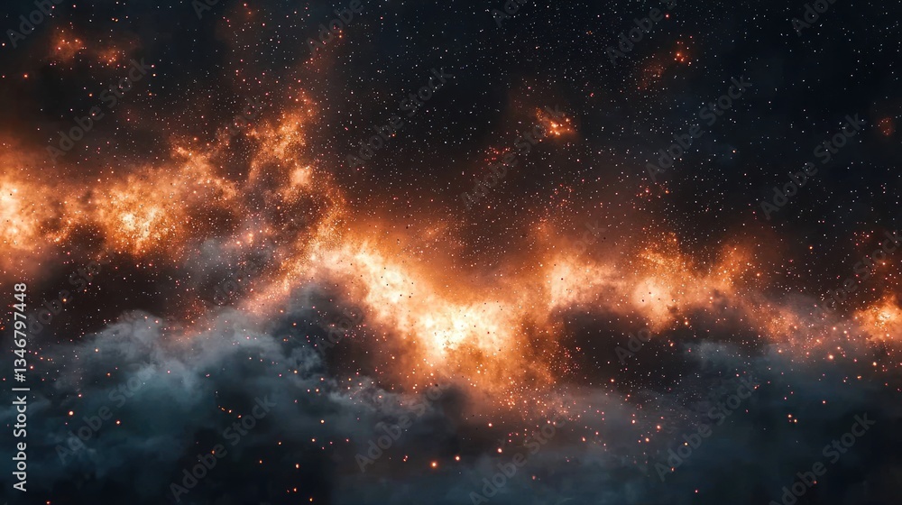 Fiery cosmic clouds Fiery cosmic clouds
