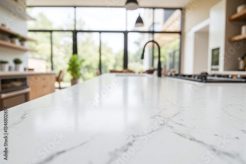 Wallpaper Mural white marble counter top in a kitchen with a blurred background Torontodigital.ca