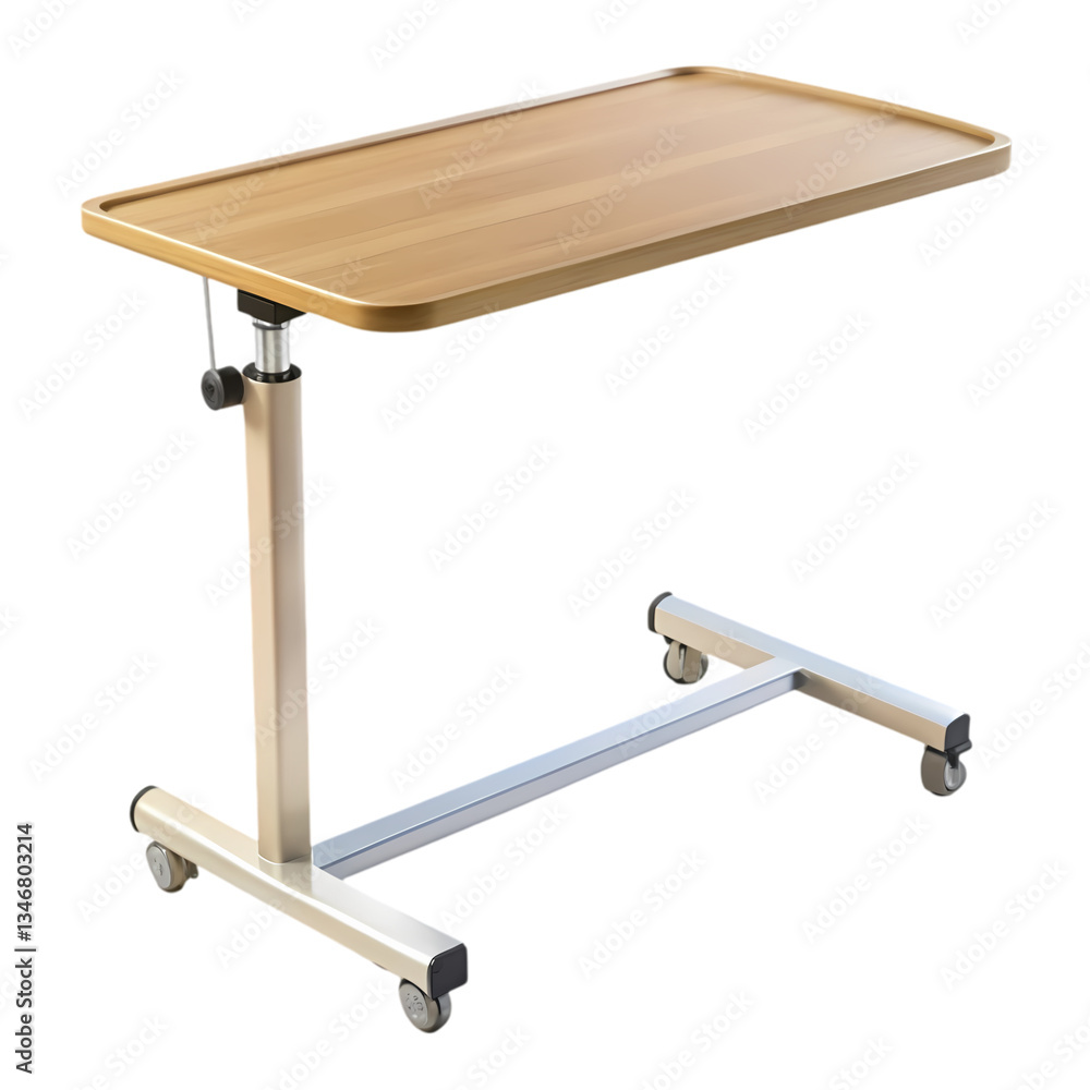 Adjustable Overbed Table: Medical Equipment on transparent background Adjustable Overbed Table: Medical Equipment on transparent background
