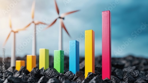 A bar chart comparing fossil fuel vs. renewable energy pricing trends.