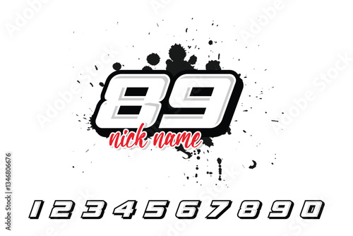 89 Set of racing sport race number Vector EPS 10
