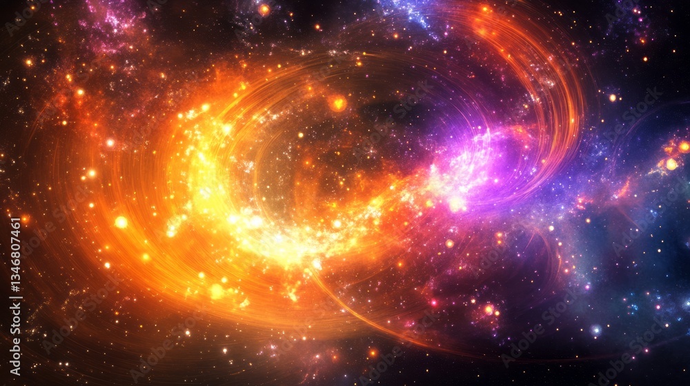 Fototapeta premium AbstractArt Abstract Cosmic View Orange Lights Gradients