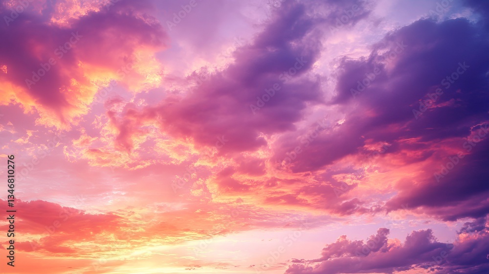 Fototapeta premium Pastel Pastel Red Scene Purple Clouds Dramatic Orange