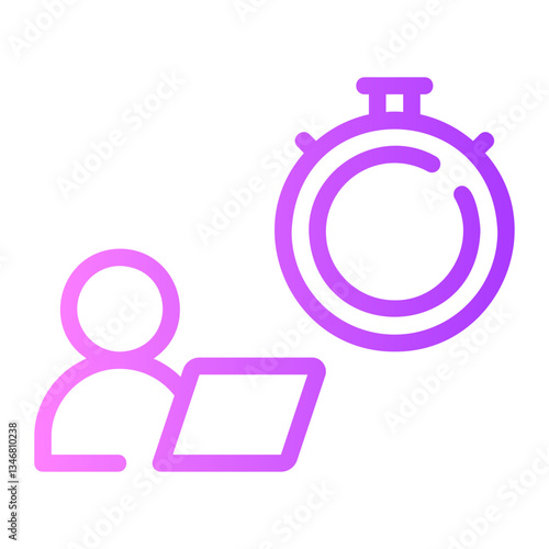 working hours gradient icon