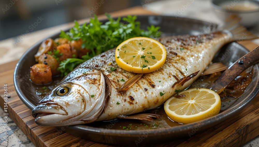 fish with lemon, Grilled Fish with Lemon and Parsley Garnish – A Seafood Delight fish with lemon, Grilled Fish with Lemon and Parsley Garnish – A Seafood Delight