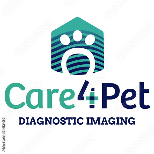 Logo Design House Clinic Medical Care 4 Pet Paw  veterinary office ultrasound scan laboratory tests Health animals symbol