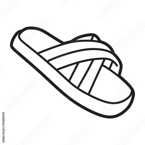 cross strappy sandals, black and white vector