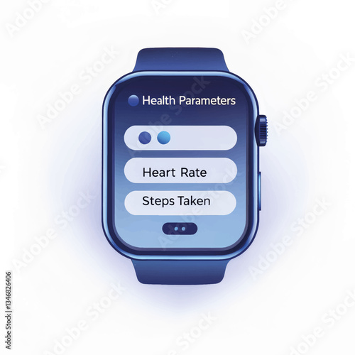 Smartwatch displaying health parameters in modern style  