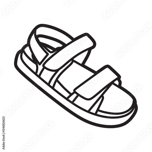 sandals, tight straps, simple vector