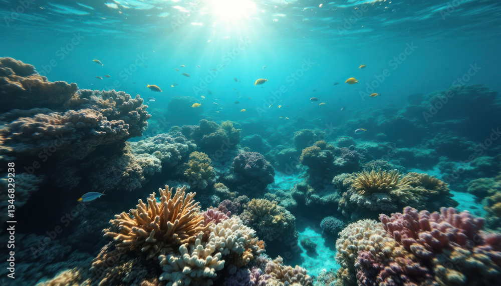 Fototapeta premium Vibrant Underwater Coral Reef Paradise