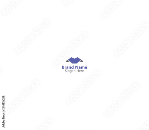 Minimal Letter M or MV House Logo Design with White Background