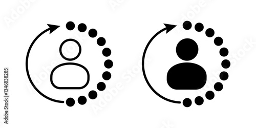 Employee retention Icon set. Symbol isolated white background. vector illustration. color editable.