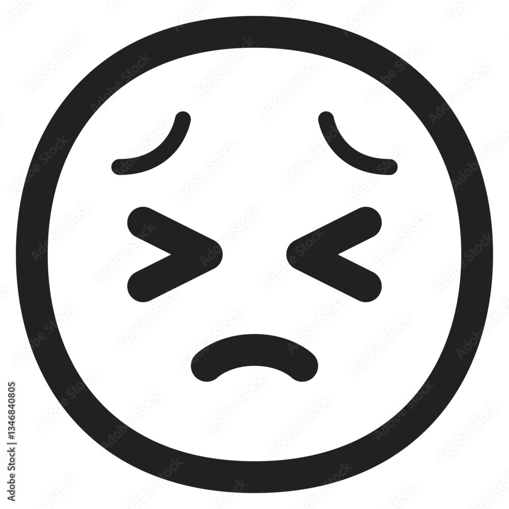 Obraz premium Confounded Face with Frown