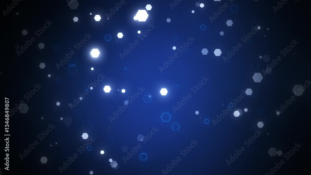 Business abstract digital particles, digital technology, connections and digital interface concept, futuristic hexagons background. Seamless loop video 4k. Business abstract digital particles, digital technology, connections and digital interface concept, futuristic hexagons background. Seamless loop video 4k.