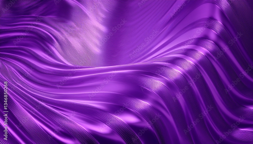 Fototapeta premium Abstract purple wavy metallic texture for background