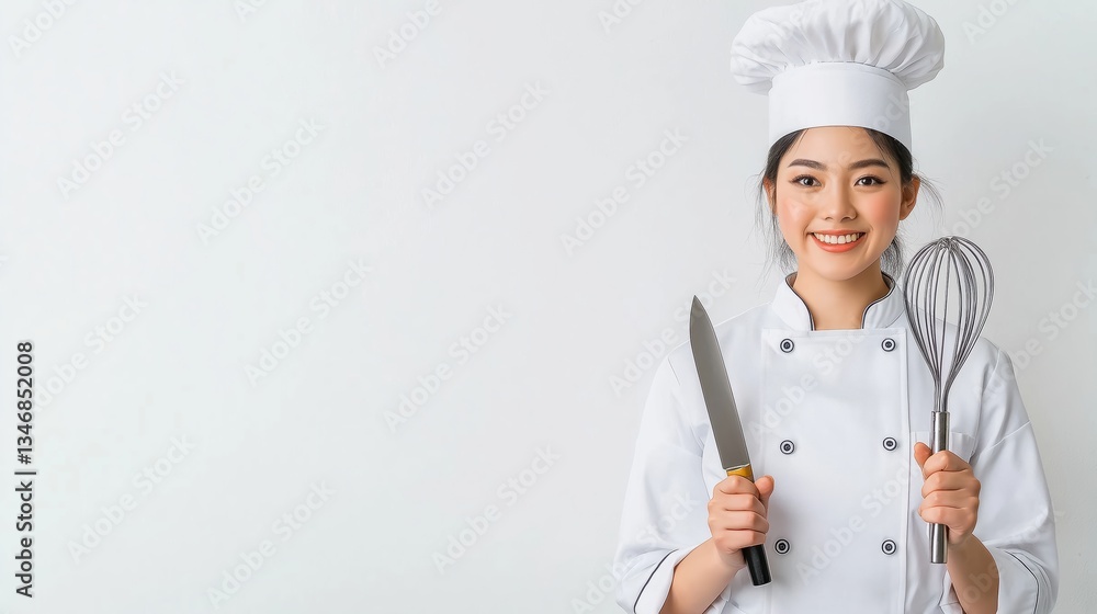 Half Body Chef Portrait Emphasizing Culinary Creativity Half Body Chef Portrait Emphasizing Culinary Creativity